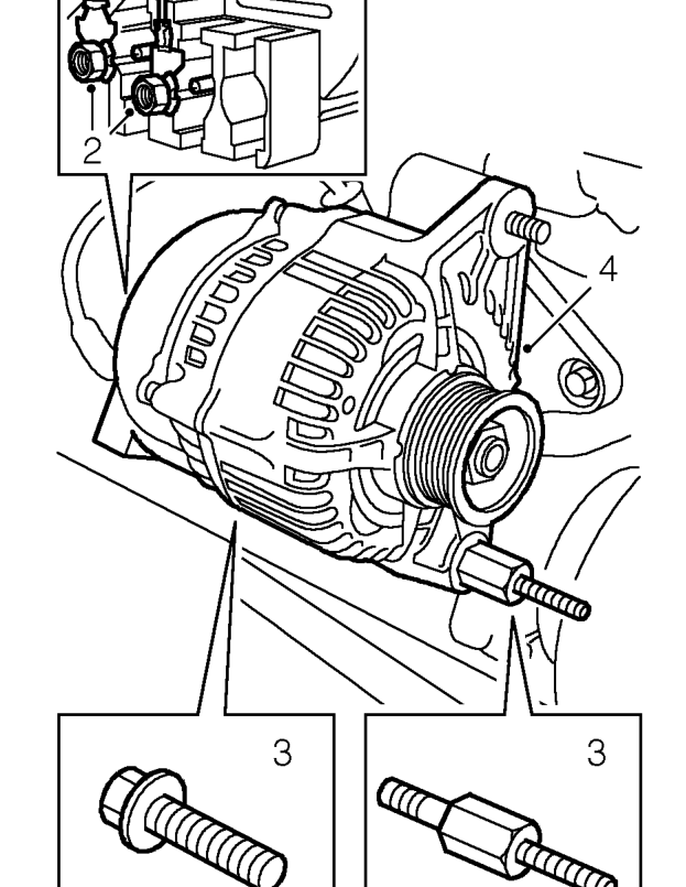 Alternator – Remove auxiliary drive belt. See this section.