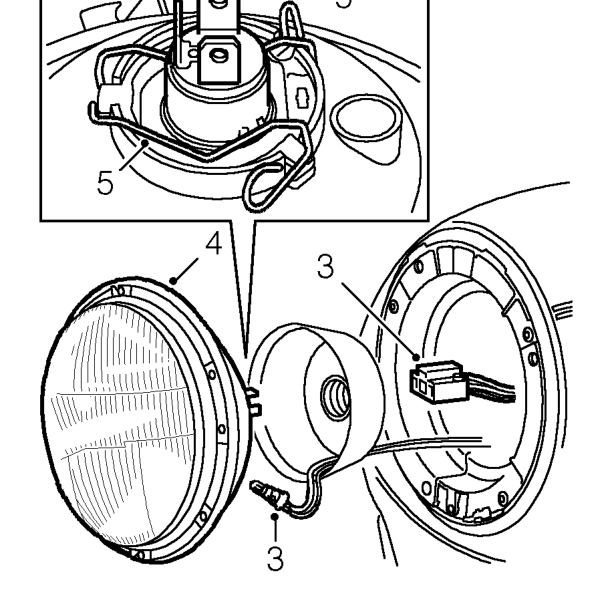 Headlamp – Release headlamp unit from RH retaining screw and levelling pivot.