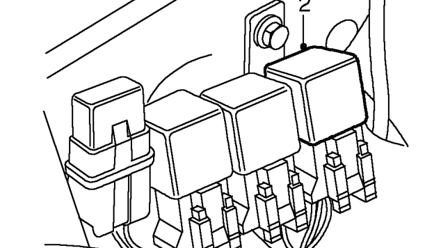 Direction indicator relay – Open bonnet.