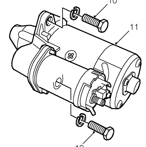 Starter motor – Disconnect multiplug from oil temperature transmitter