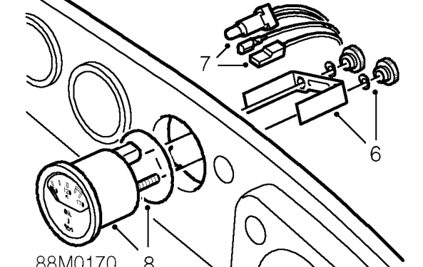 Oil temperature gauge – Release retaining brackets and carefully pull fascia forward for access to gauges.