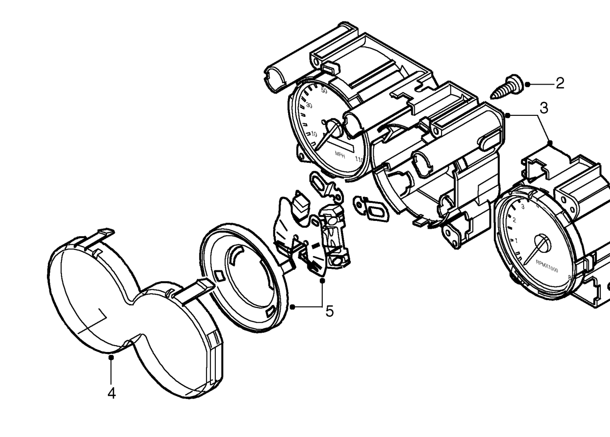 Combined coolant temperature gauge and fuel gauge – Remove printed circuit See this section.