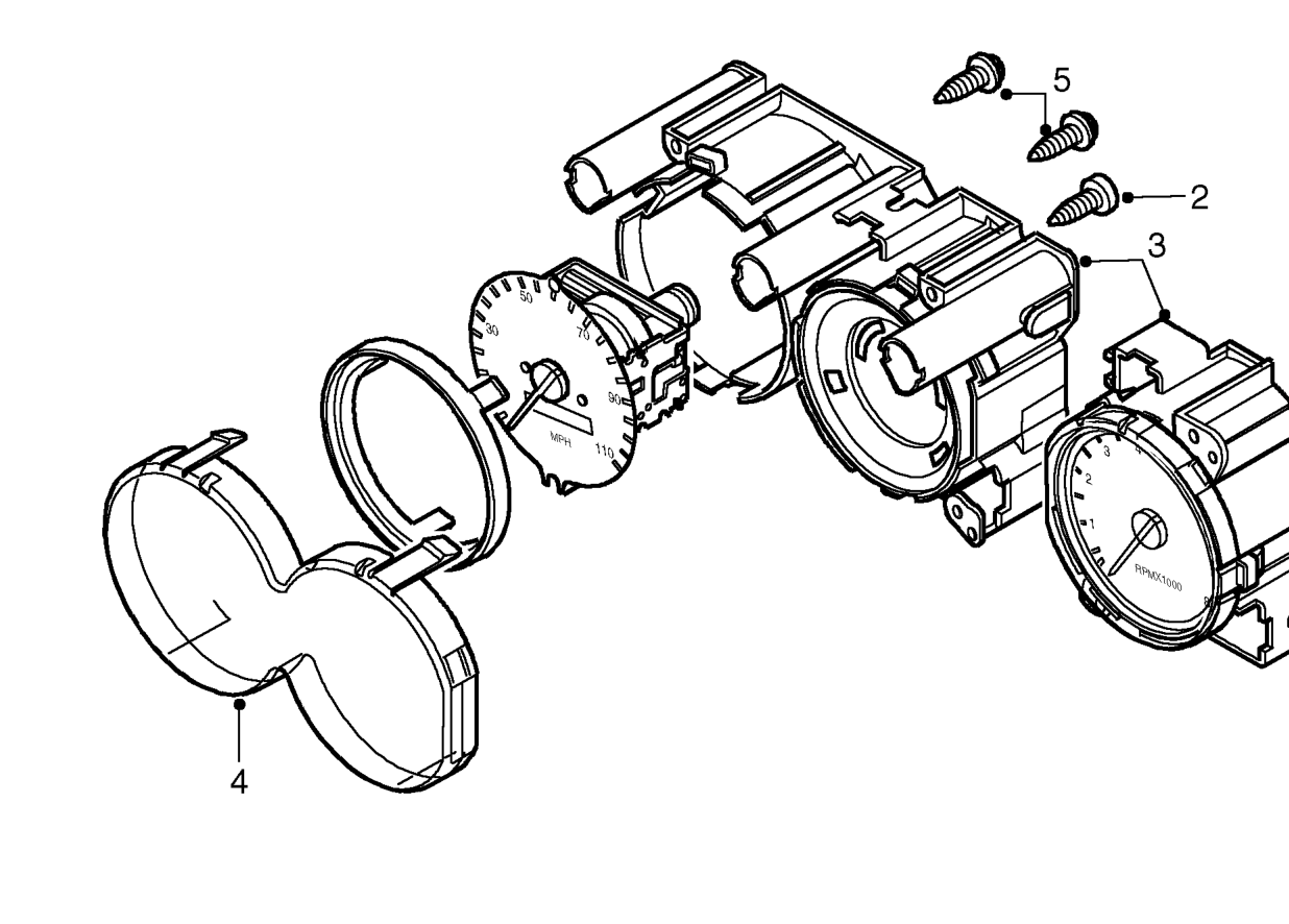 Speedometer – Remove printed circuit See this section.