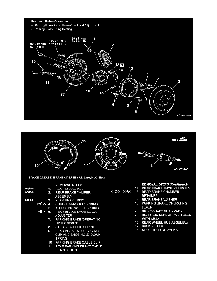 Mitsubishi Service and Repair Manuals > Endeavor V63.8L SOHC (2004) > Brakes and