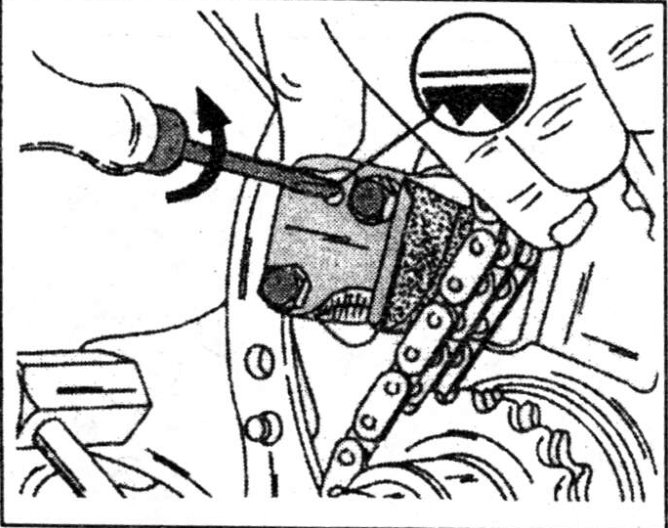 A Sedis chain tensioner is operated by an internal mechanism which must be locked in position before it can be removed.