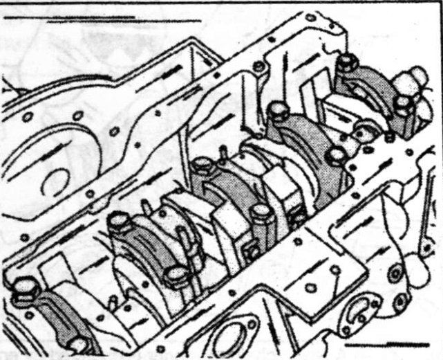 The crankshaft main bearing caps must be checked for identification marks before they are removed.
