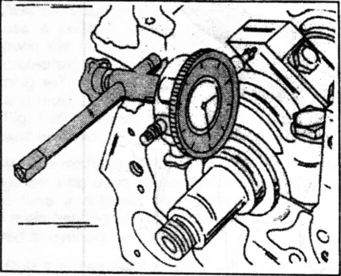 Checking the crankshaft end float.
