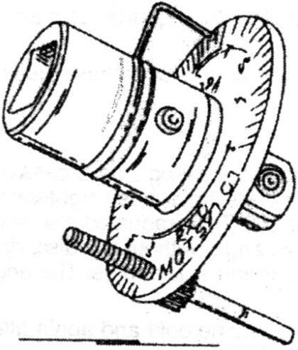 The graduated disc used for re-tightening cylinder head bolts