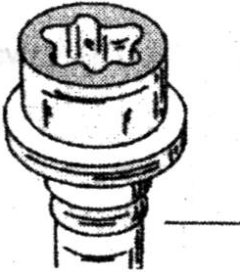 Close-up view of Torx bolt head