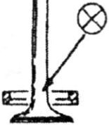 Valve clearance adjustment diagram showing exhaust and inlet valves