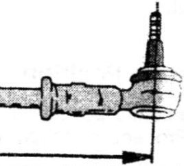 Before fitting the steering set the track rods to a length of 322.0 mm (dimension "X").
