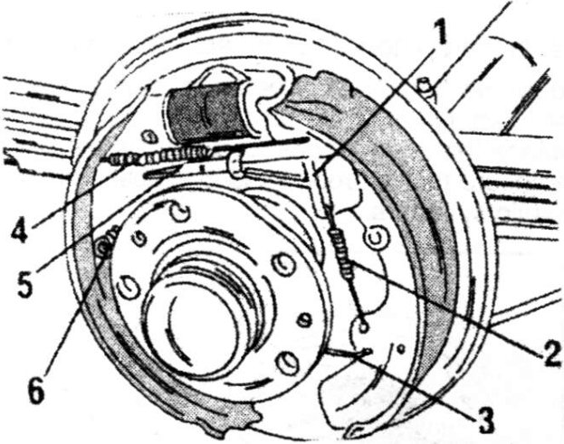 View of a fitted rear brake assembly.