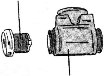The component parts of a wheel cylinder