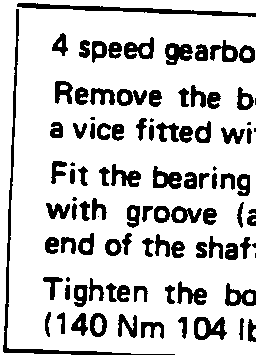4 speed gearbox diagram showing output shaft and bearing removal