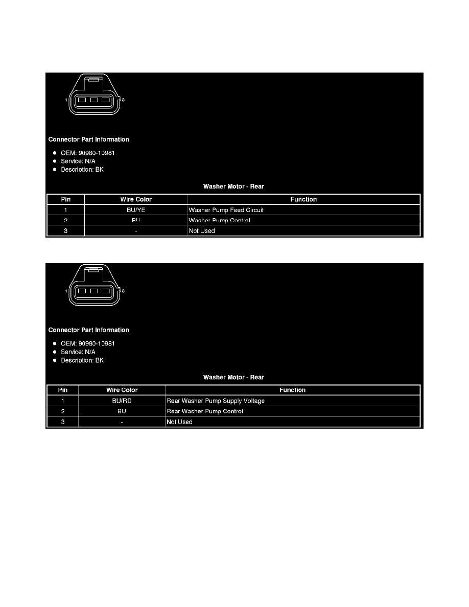 Pontiac Service and Repair Manuals > Vibe L41.8L (2008) > Wiper and Washer Systems