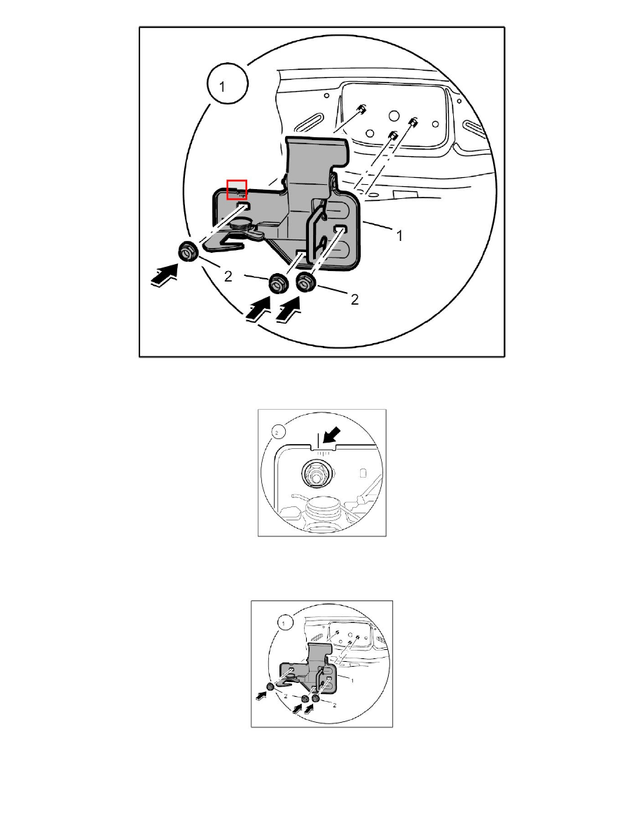 ... Hood and Trunk > Hood > Hood Latch > Component Information > Service  and Repair > Removing and Installing Lower Part of Lock (Front) > Page 9467