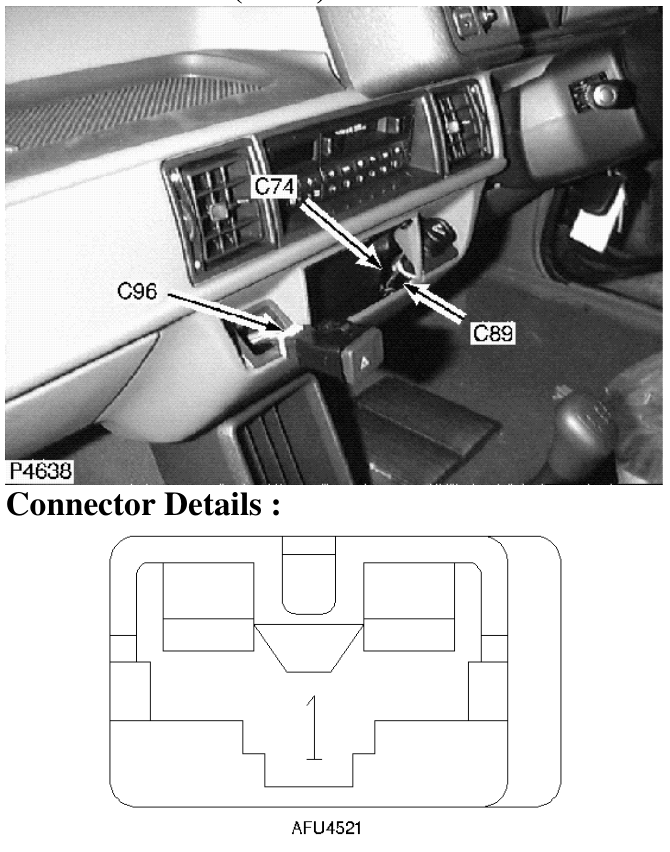 Description : Cigar lighter illumination Location : Behind instrument pack surround RH sid