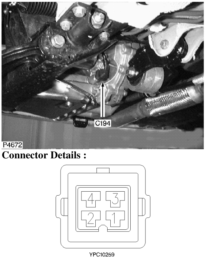 Description : Automatic inhibitor switch Location : Beneath gearbox Colour : Black Gender 