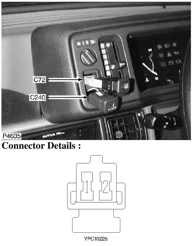 Description : Alarm led Location : Behind instrument pack surround LH side Colour : Black 