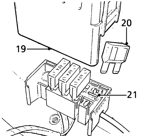 Remove bolt securing earth leads to body.