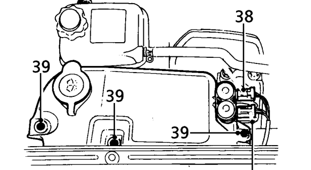 Depress plastic collar and disconnect brake servo hose from inlet manifold.
