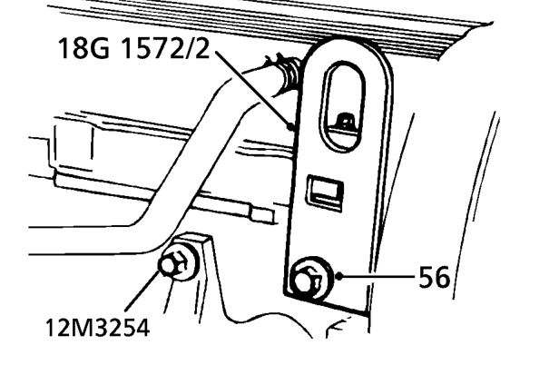 Fit lifting bracket, tool 18G 1572/2 and tighten bolt to 9 Nm.