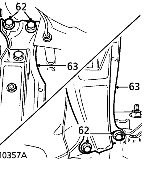 Loosen 2 bolts securing mounting to support member.
