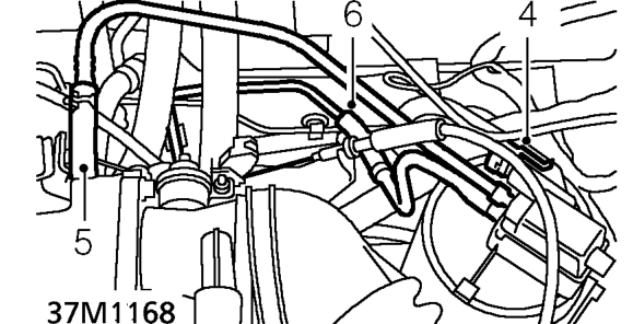 Gearbox assembly – Depress 2 retainers and release fuse box from bracket