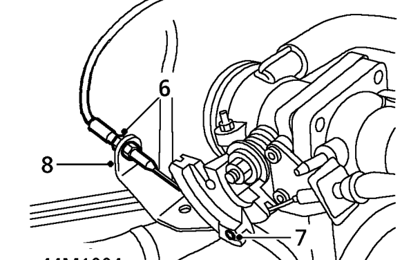 Kickdown cable – Remove fluid pan. See REPAIR MANUAL - Automatic Gearbox.