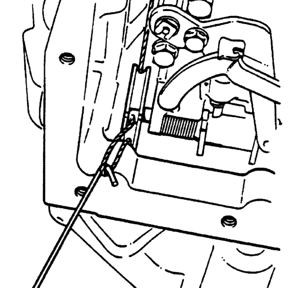 Kickdown cable – Release downshift cable from abutment bracket.