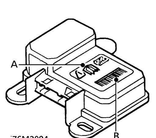 A - ROVER Part Number/Bar code - If the airbag module is to be replaced, the code must be 