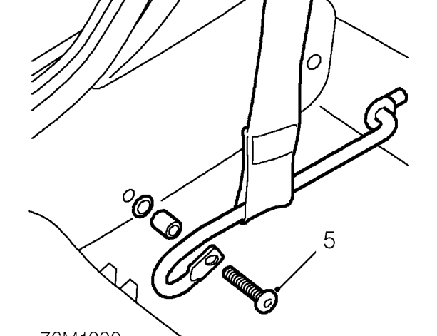 Front seat belt and pre-tensioner - 3 door – Release seat belt guide from ’B’ post.