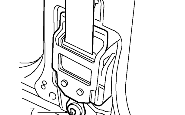 Front seat belt and pre-tensioner - 3 door – Remove belt from guide.