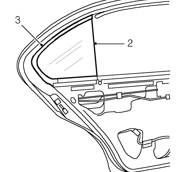 Rear quarter glass - 5 door – Remove rear door glass. See Interior trim components.