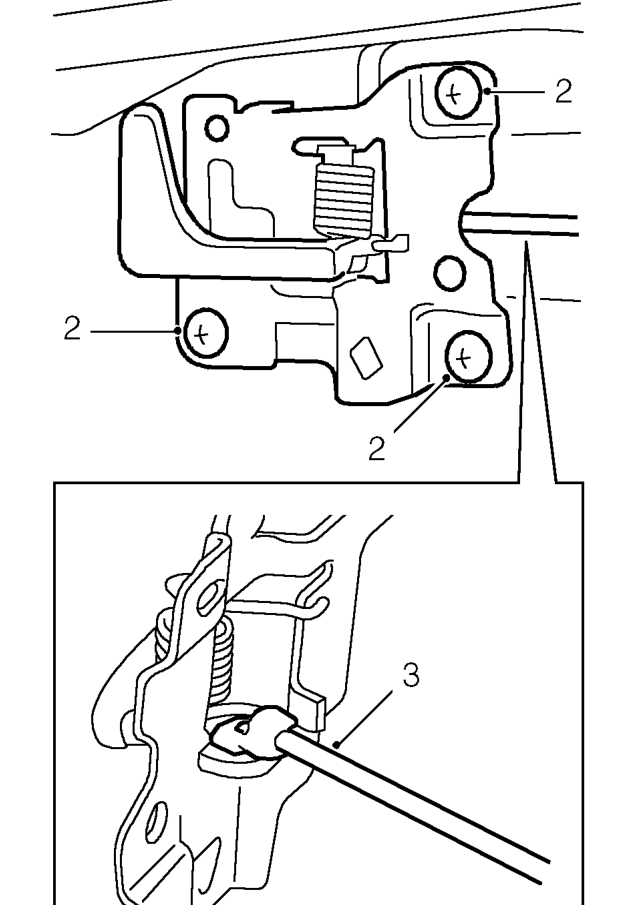 Front door interior handle – Remove front door trim casing. See Interior trim components.