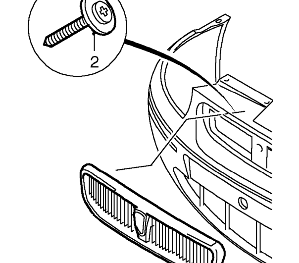 Front grille – Remove front bumper. See this section.