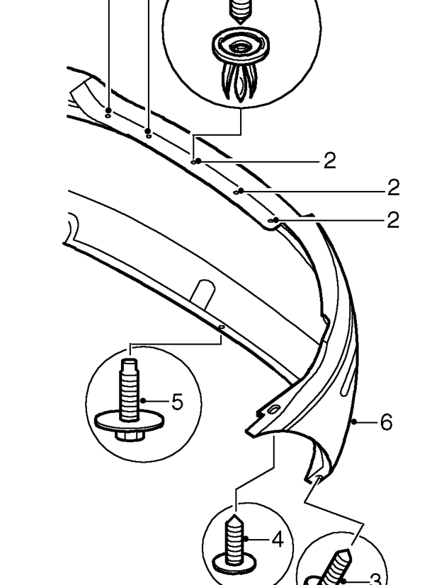 Rear bumper – Open tailgate.
