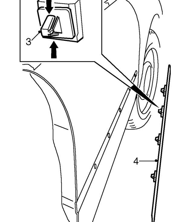 Front door rubbing strip – Remove plastic sheet from door. See Interior trim components.