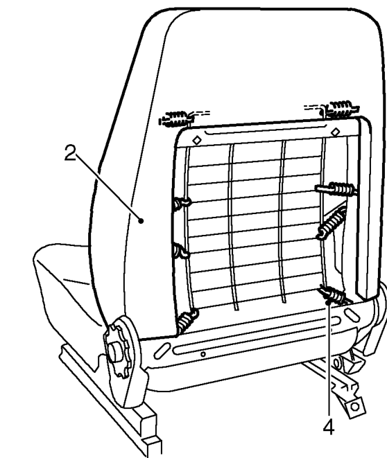 Front seat and squab frame – Remove front squab cover. See this section.