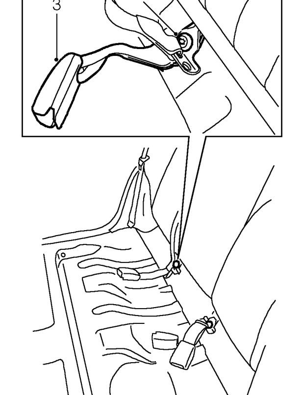 Rear seat belt - side - 5 door – Remove rear quarter lower trim casing. See Interior trim components.