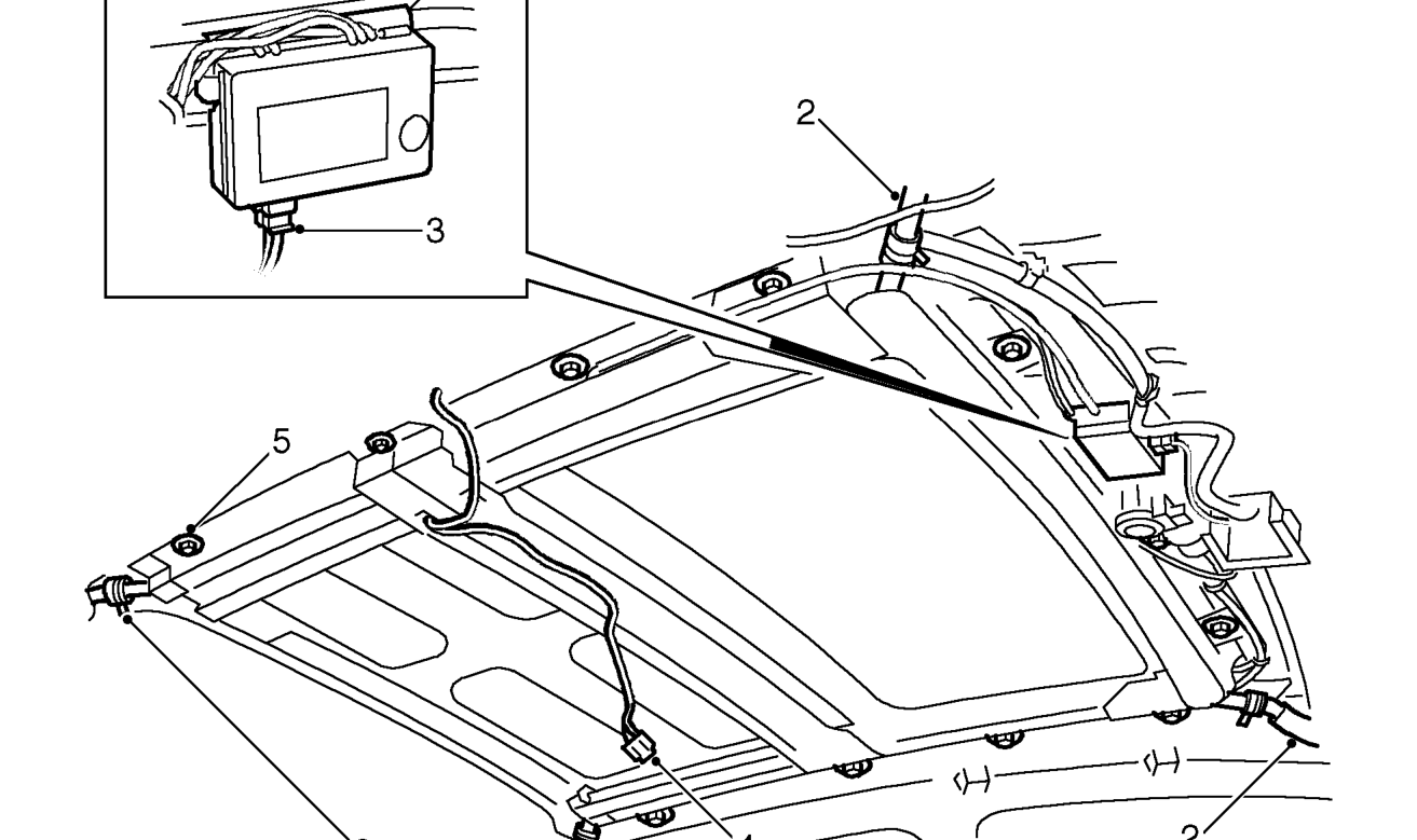 Sun roof – Remove headlining. See Interior trim components.