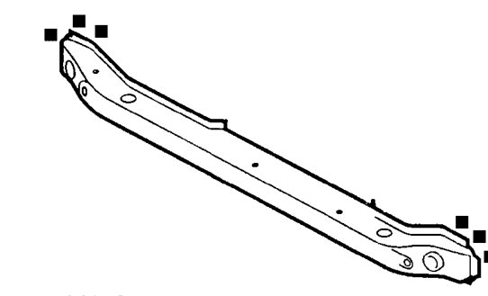 Radiator lower crossmember – Remove front bumper armature. See BODY, Exterior fittings.