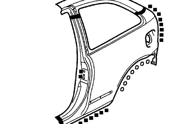 Rear body side - 3-door – Remove door.