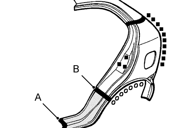 Rear body side - 5-door – Remove rear door.