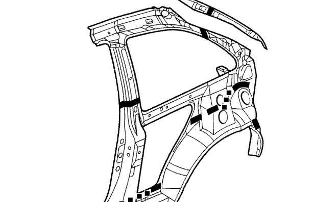 Rear quarter assembly - 3-door – Remove door.