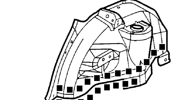 Rear inner wheelarch – Rear suspension. See Workshop Manual, Rear suspension, Repairs.