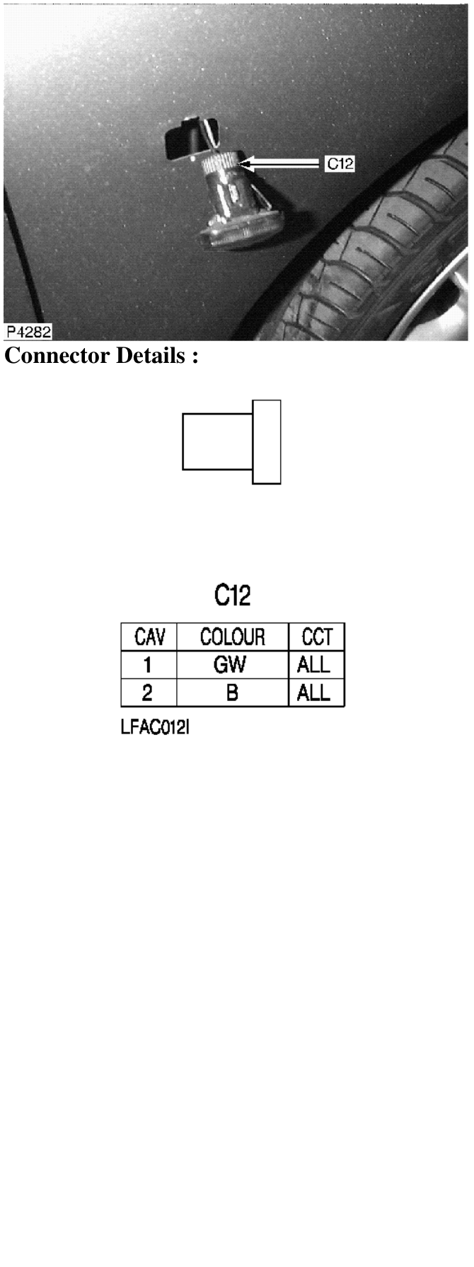 Photo location : – Description : RH Side Repeater Lamp Location : Behind RH side repeater lamp