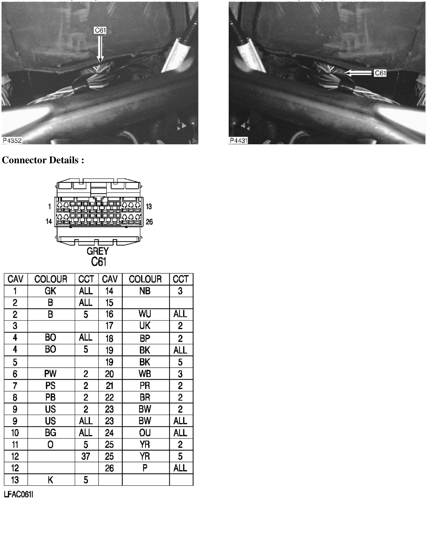 Photo location (rhd) : photo location (lhd) : – Description : Alarm ECU Location : Under LH side of fascia