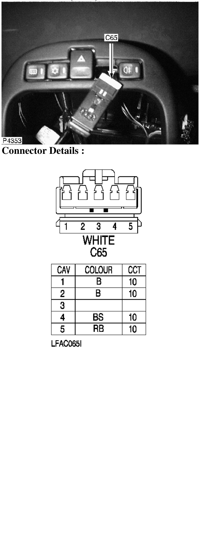 Photo location (rhd) : – Description : Front Fog Light Switch Location : Behind centre console