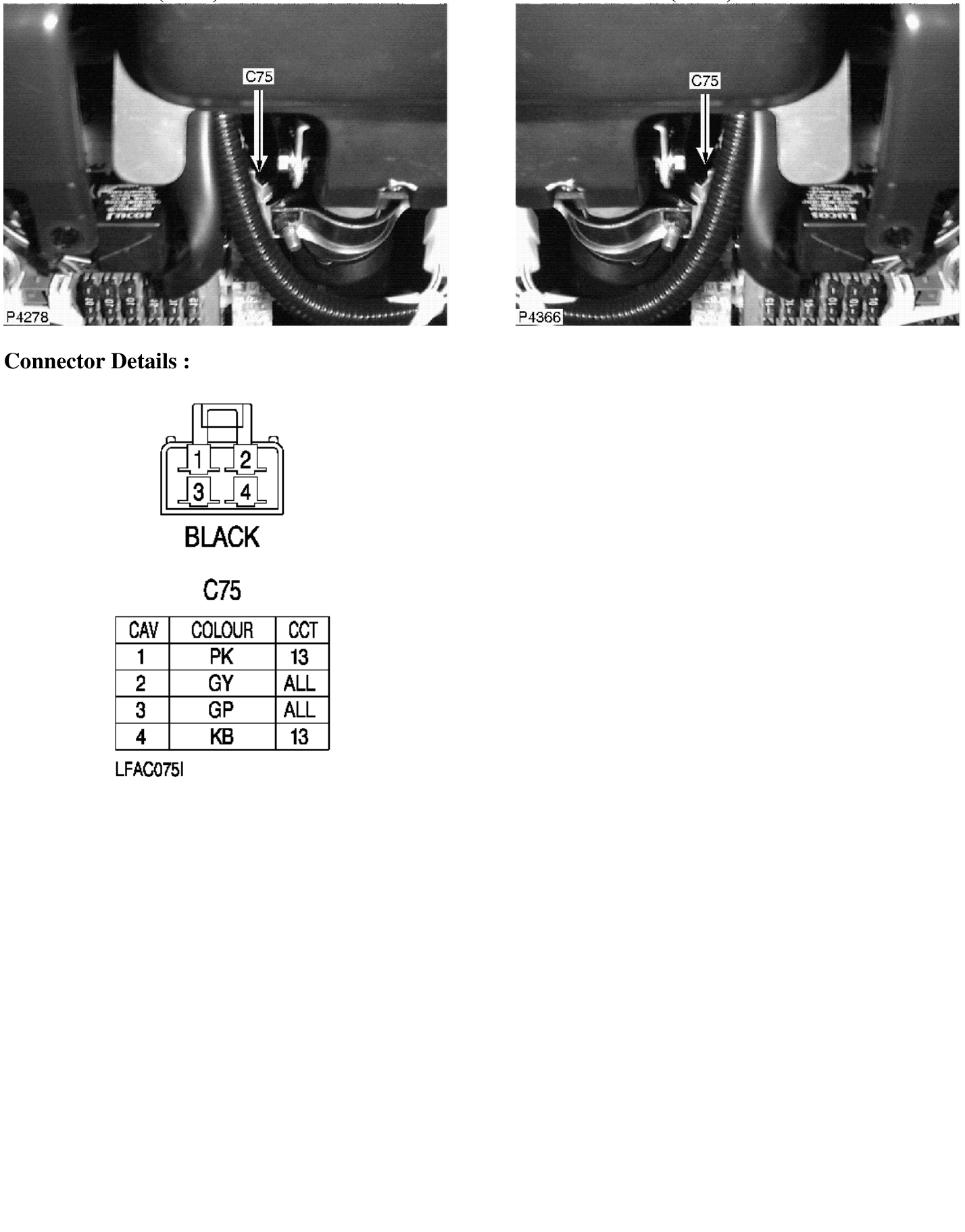 Photo location (lhd) : photo location (rhd) : – Description : Brake Light Switch Location : RH side of steering column